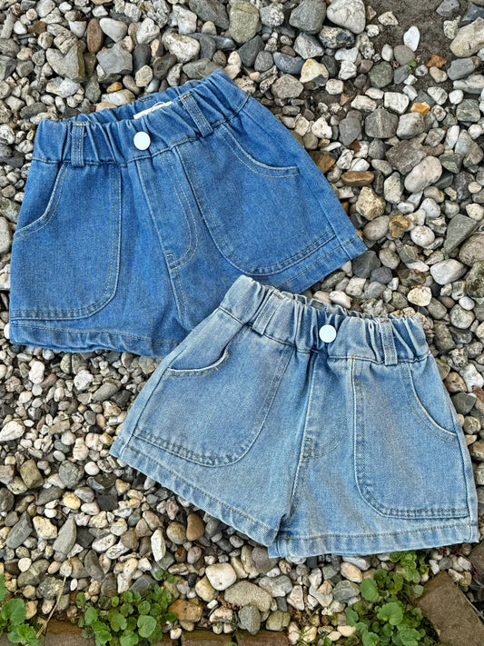 Nova Denim Shorts: Light Blue