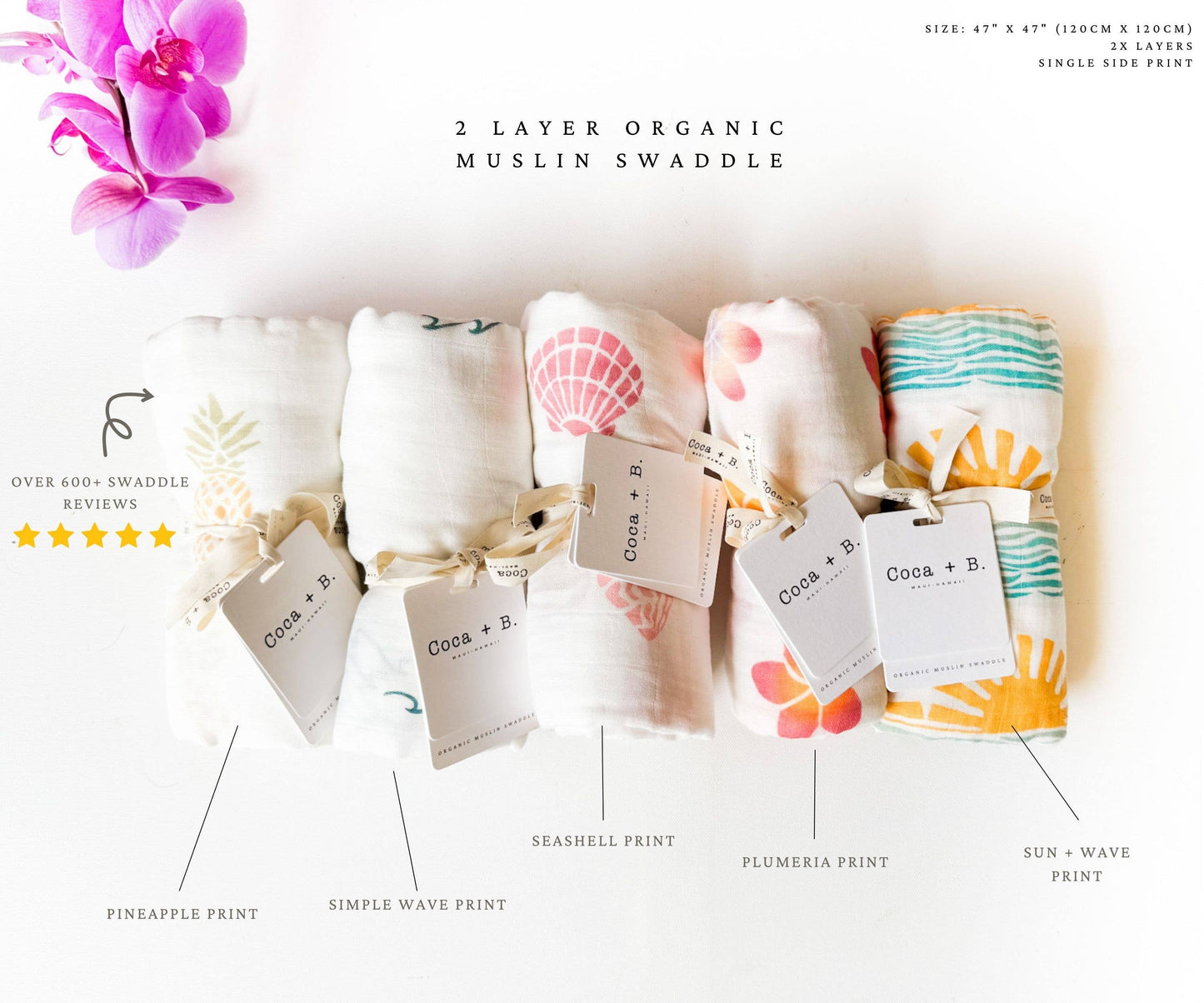 Surfer Wave Organic Bamboo Swaddle + Beach Nursery Decor
