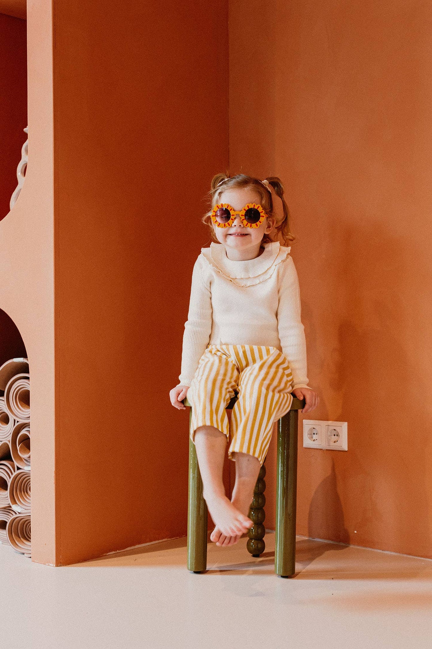Carter Stripe Pants, Yellow