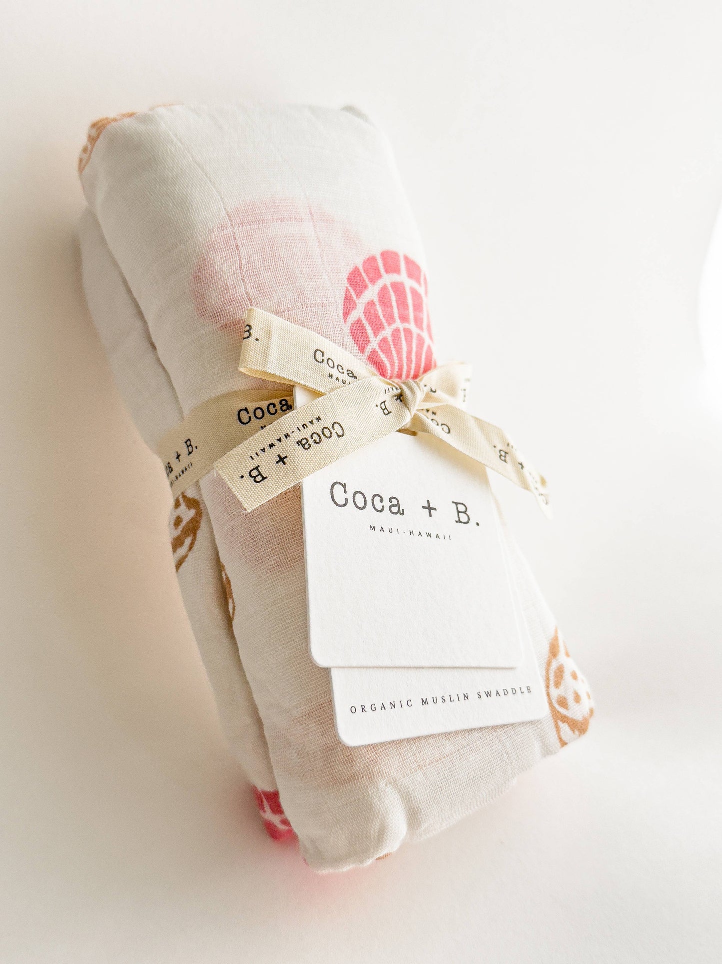 Seashell Print Organic Bamboo Swaddle - Beach Nursery Gift