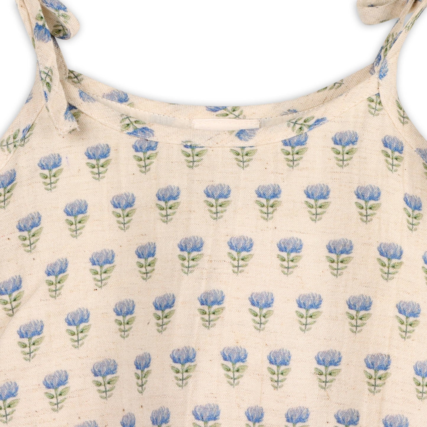 Jaipur Linen Blend Bubble Romper + Headband: Blue Floral