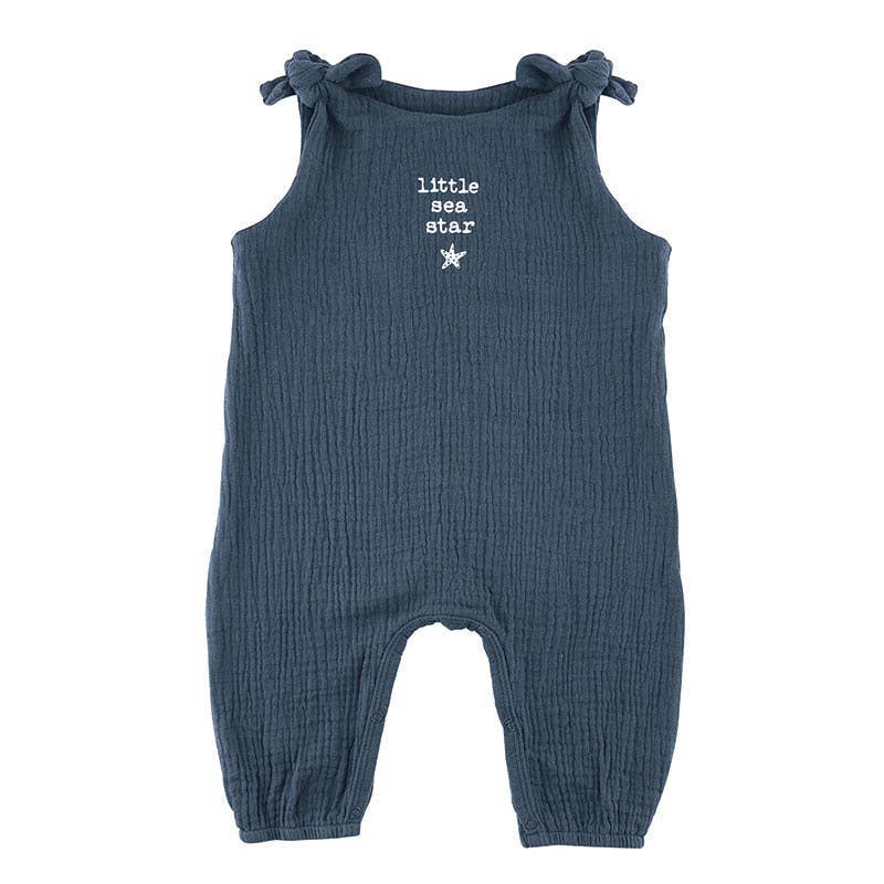 Overall Tie Romper - Little Sea Star - 6-12 months