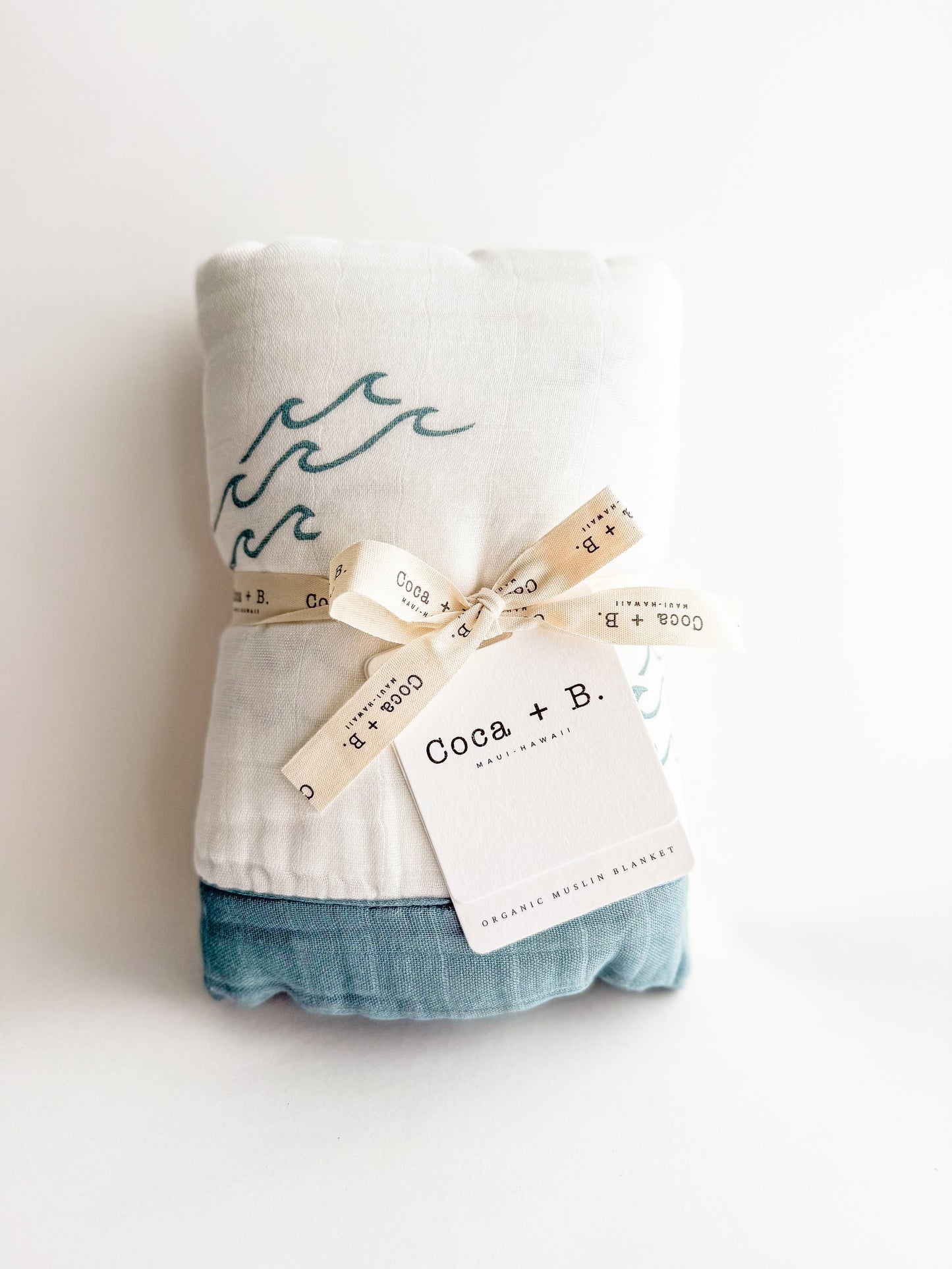 Nautical Surfer Wave Organic Bamboo Blanket - Beach Nursery