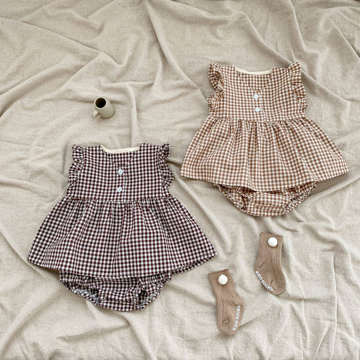 Ada Gingham Dress + Bloomer Set