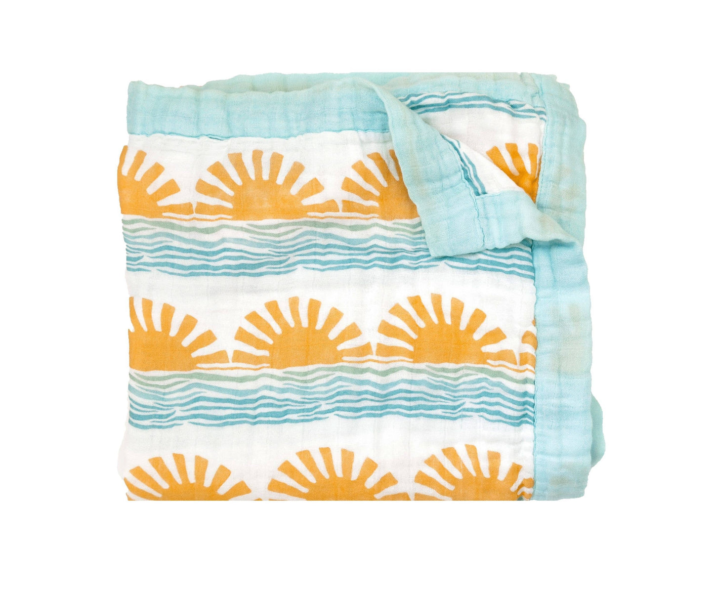 Sun + Wave Surfer, Nautical Organic Bamboo Blend Blanket