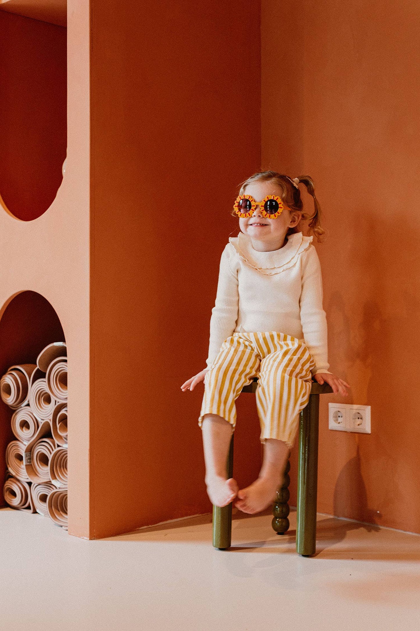 Carter Stripe Pants, Yellow