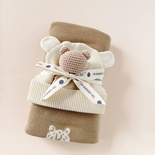 Teether Bear Brown Baby Newborn Toy Rattle: Brown