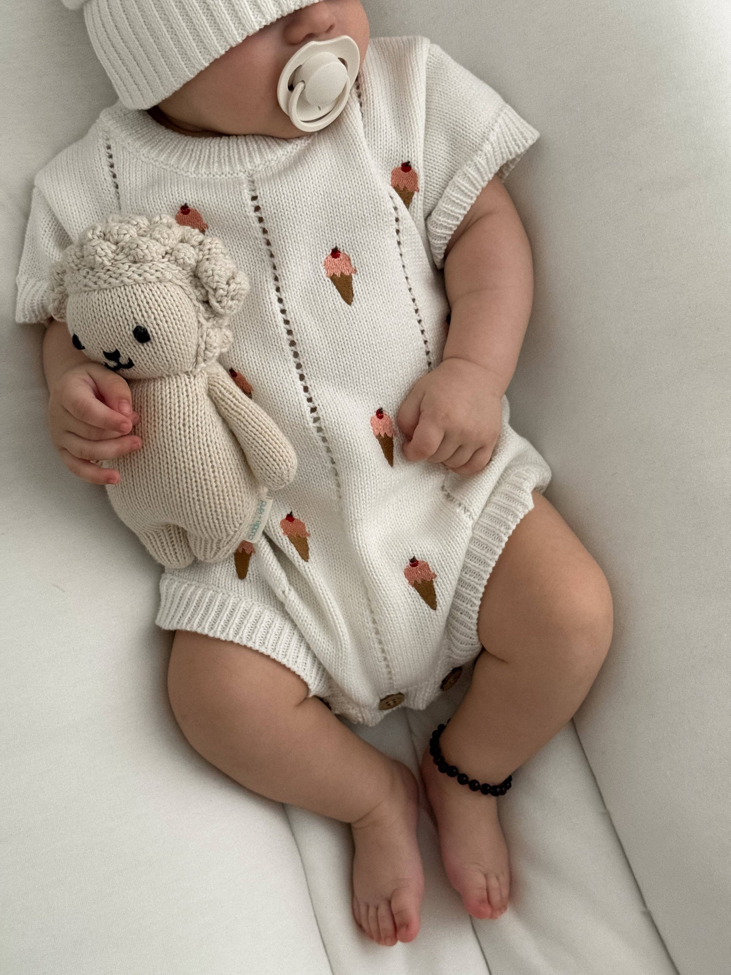 Ice Cream Embroidered Romper