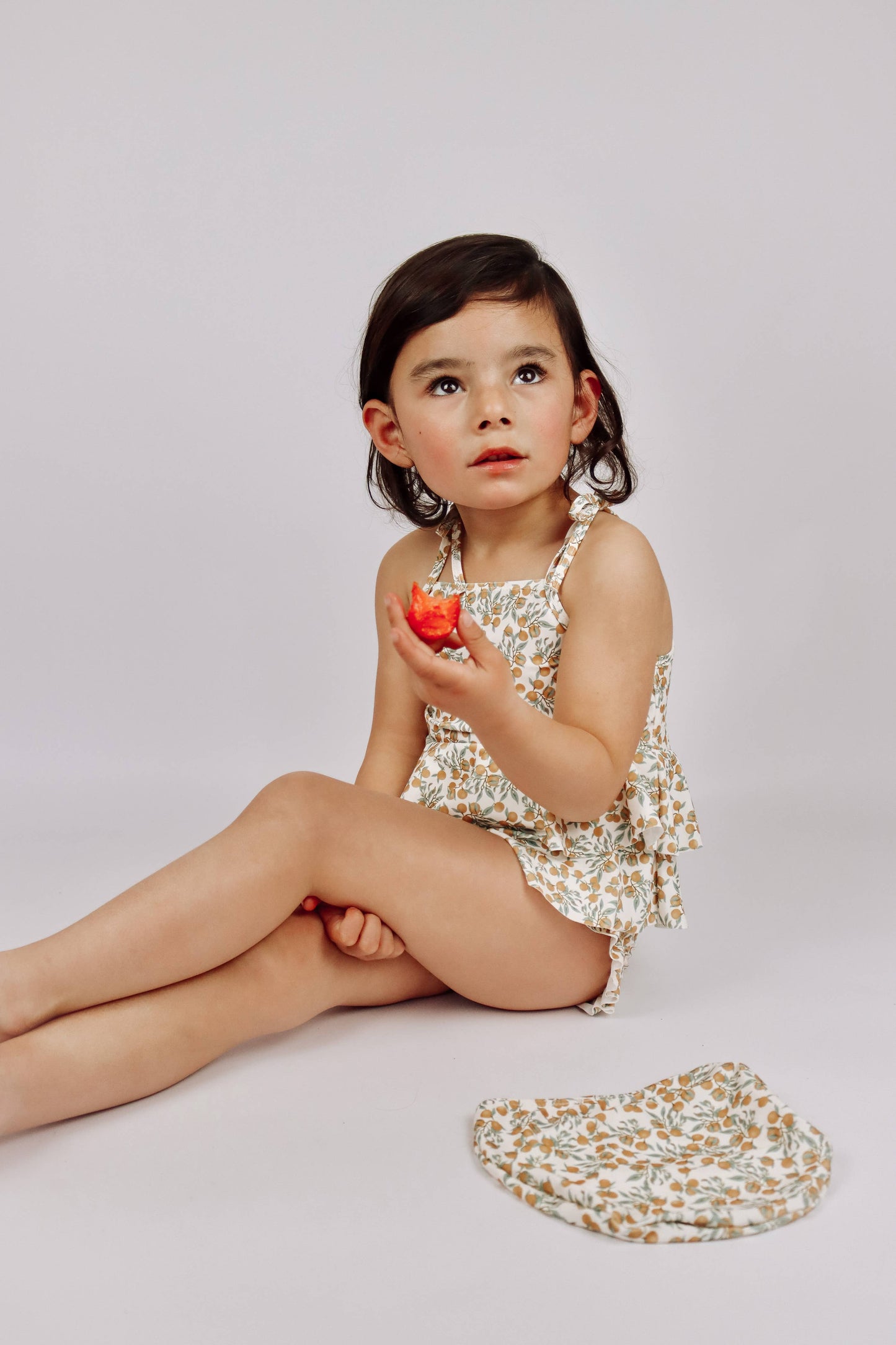 Orange 2 Piece Girls Swimsuit