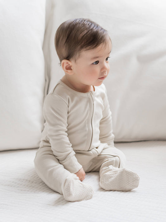 Organic Baby Peyton Zipper Sleeper - Cream