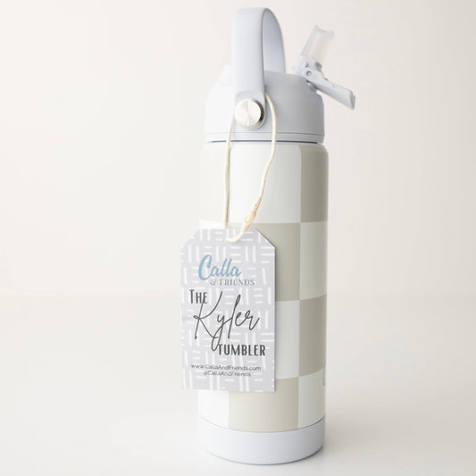 The Kyler Tumbler - Checkered: Khaki