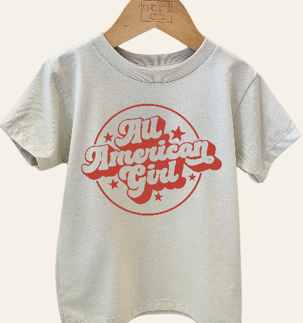 "All American Girl" 4th of July Short Sleeve Graphic Tee