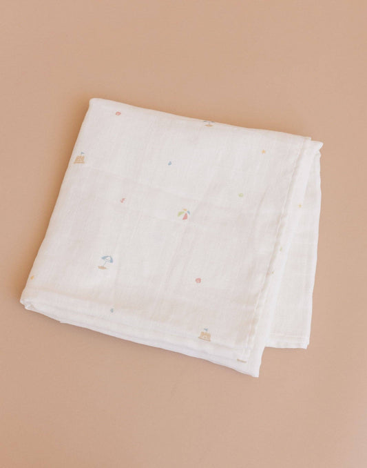 Organic Sand Castle Muslin Swaddle