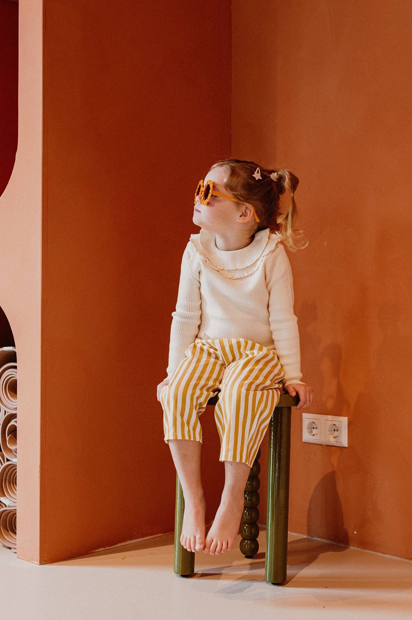 Carter Stripe Pants, Yellow