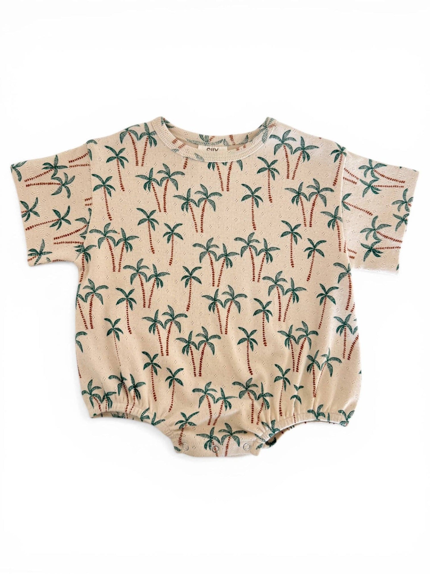 Palm Tree Organic Pointelle Bubble Romper