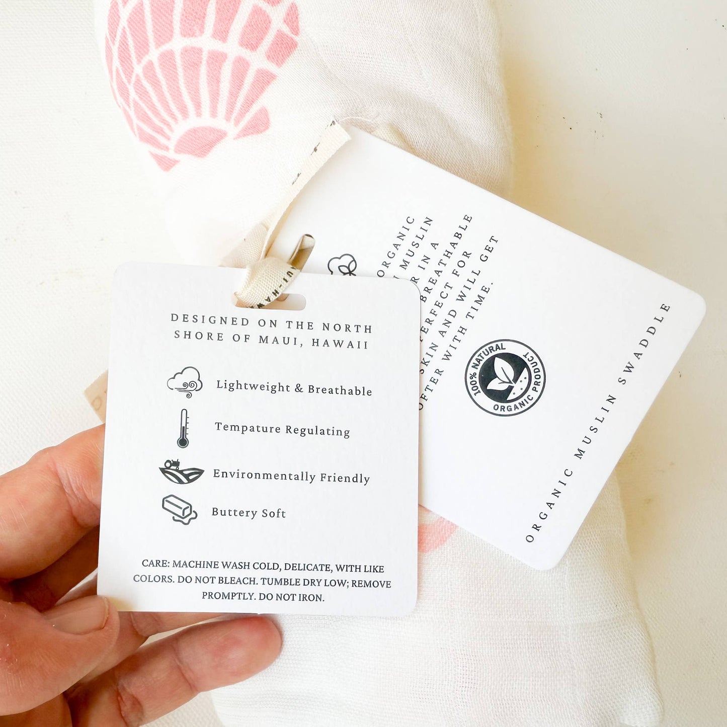 Seashell Print Organic Bamboo Swaddle - Beach Nursery Gift