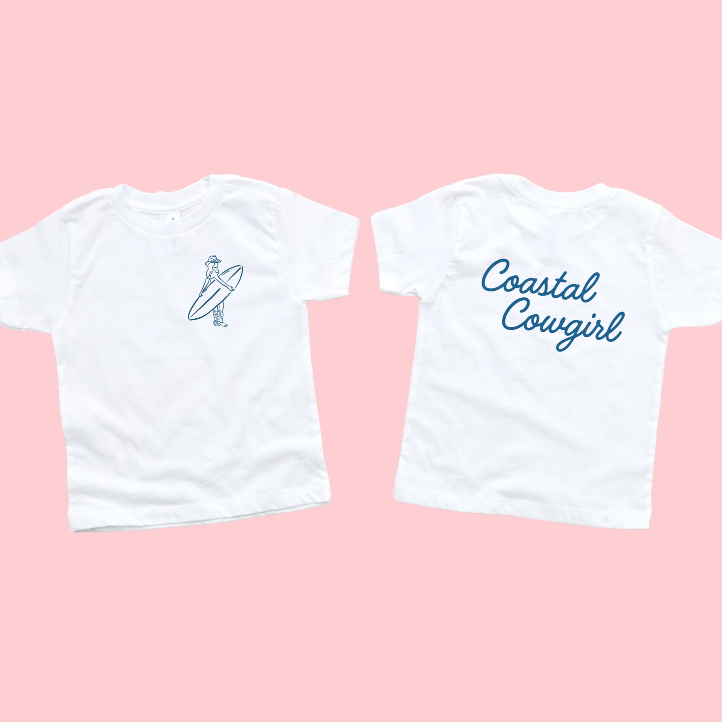 Coastal Cowgirl Surfboard Girls Beach Summer Kid Shirt