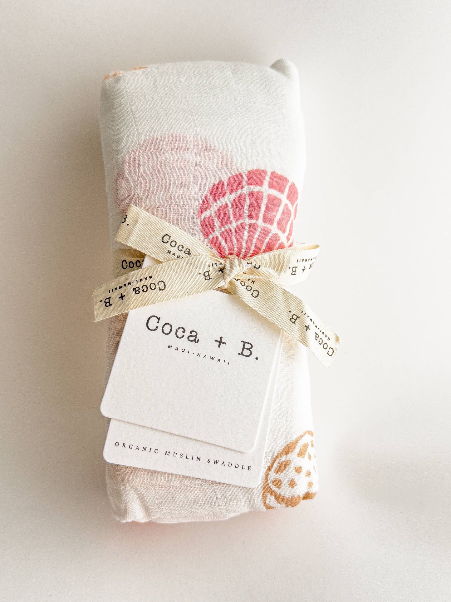 Seashell Print Organic Bamboo Swaddle - Beach Nursery Gift