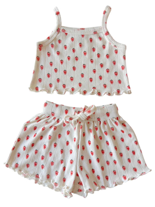 White Strawberry Organic Pointelle Set