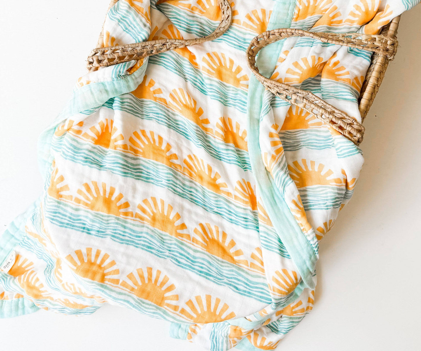 Sun + Wave Surfer, Nautical Organic Bamboo Blend Blanket
