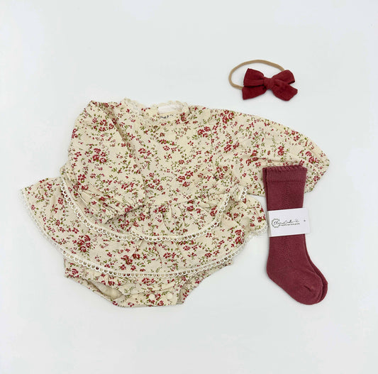 Bella Floral Romper + Bow