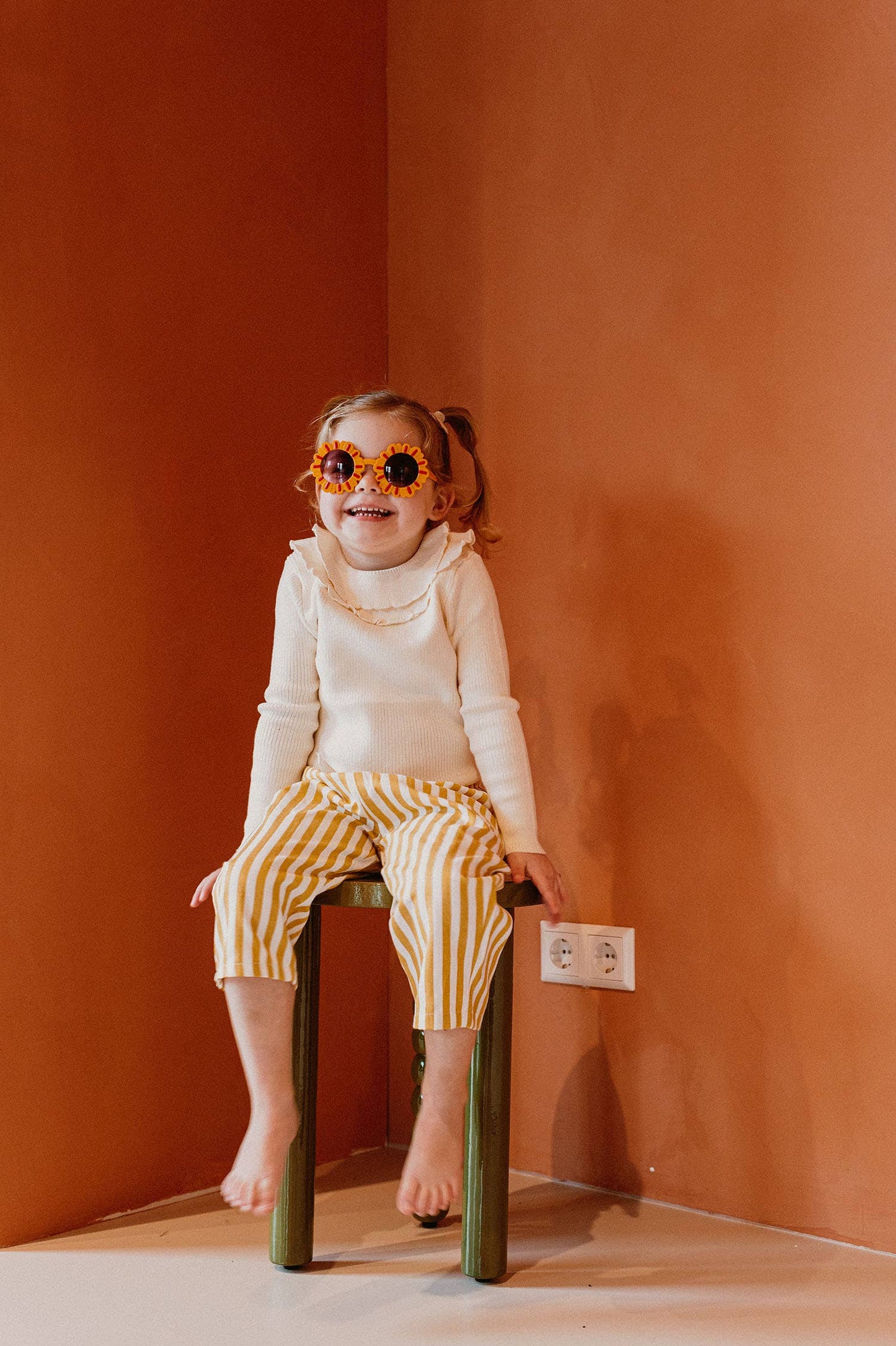 Carter Stripe Pants, Yellow