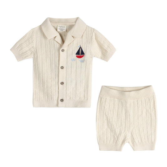 Sailboat Embroidered Set