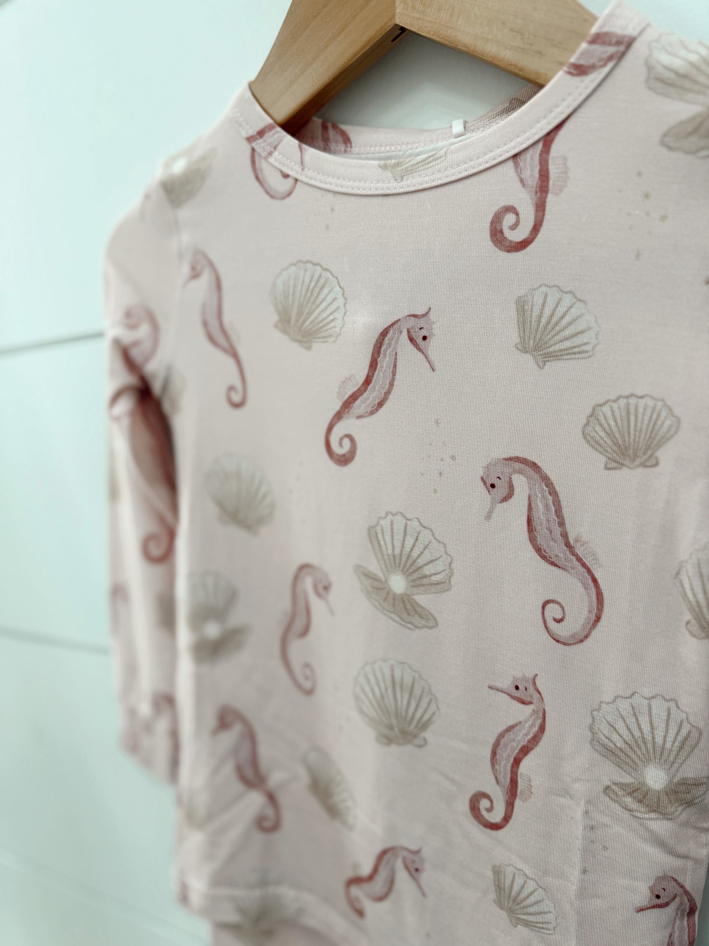 Bamboo Two Piece Toddler Pajama Set - Seahorse