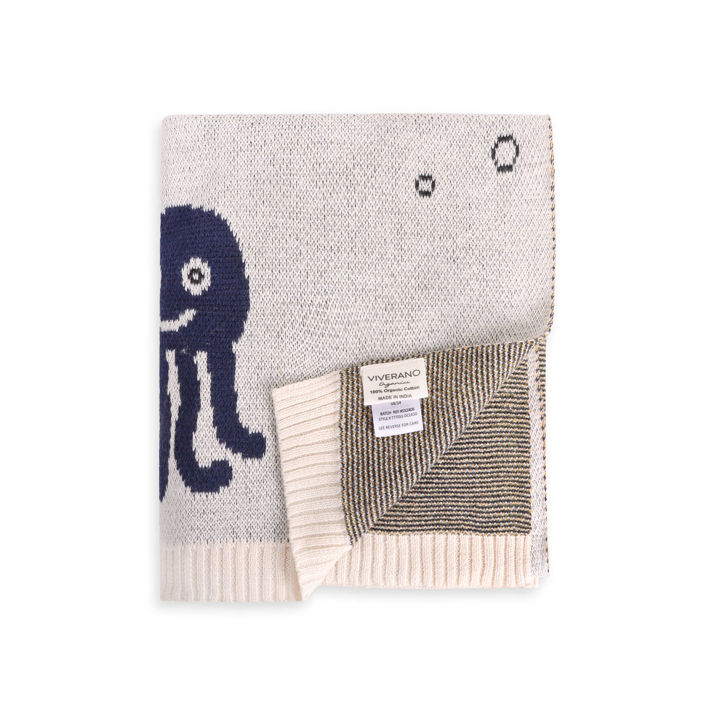 Ocean Life 3D - Organic Jacquard Sweater Knit Baby Blanket