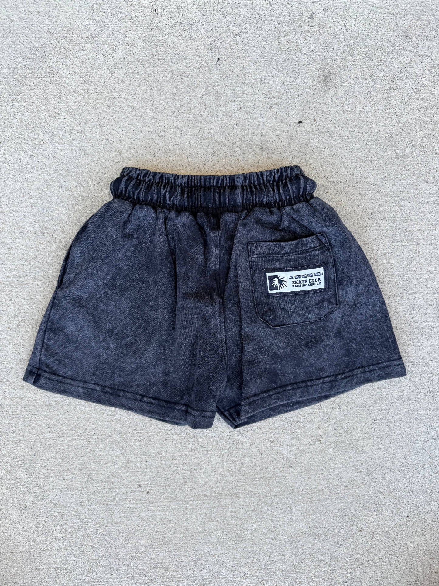 Black Acid Wash Shorts