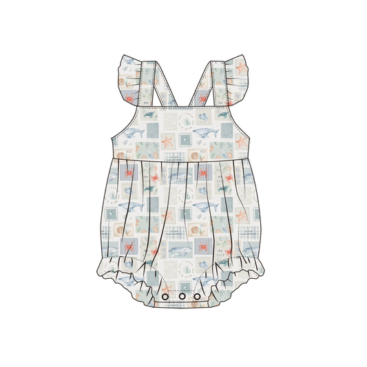 Sea Life Bamboo Flutter Bubble Romper