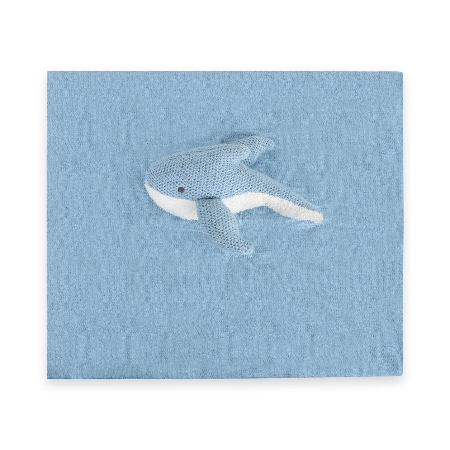 Blue Whale - Organic Baby Lovey Security Blanket