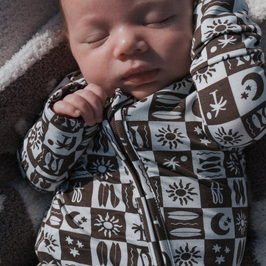 Summer Check Bamboo Zip Pajamas