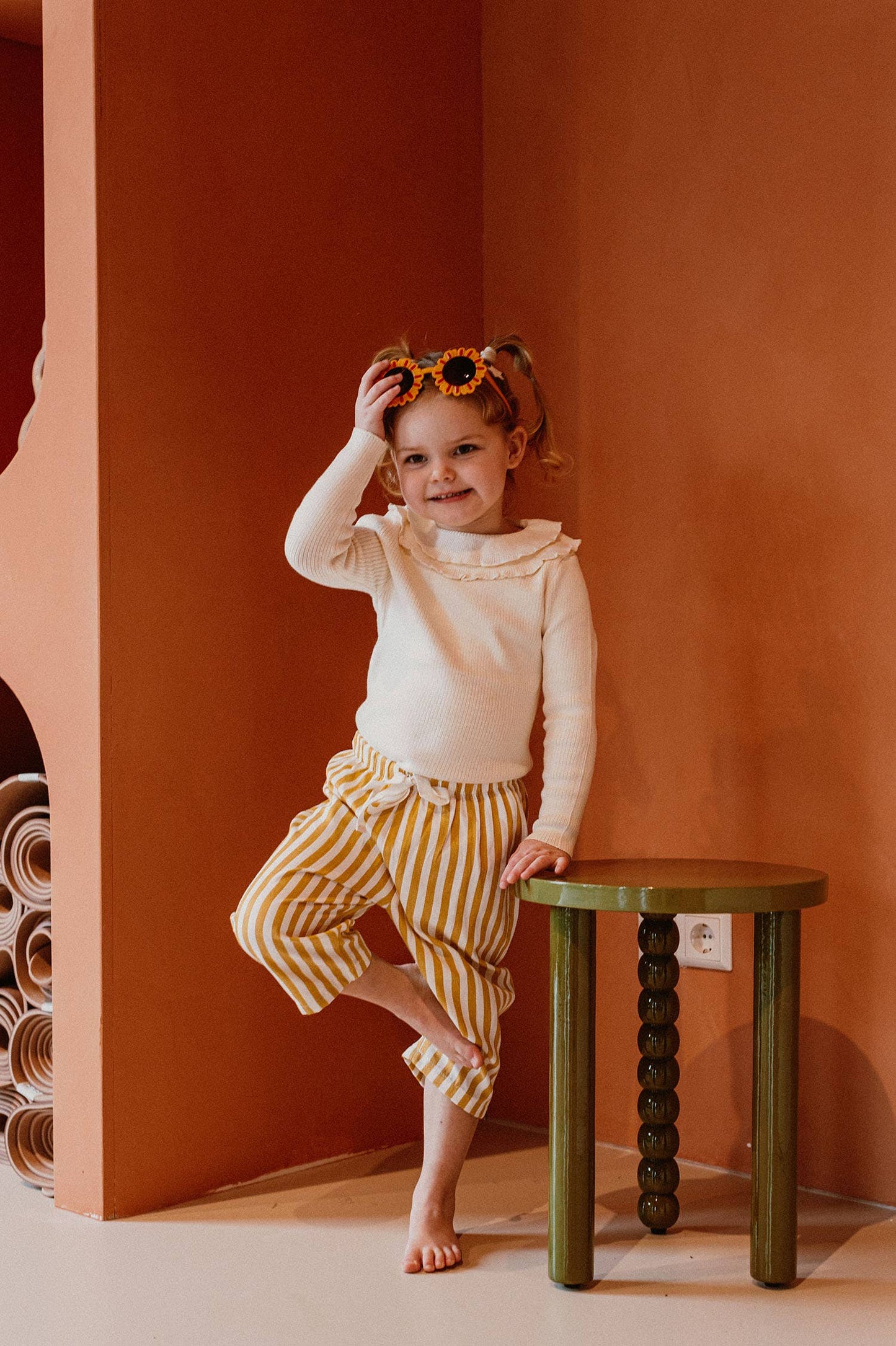 Carter Stripe Pants, Yellow