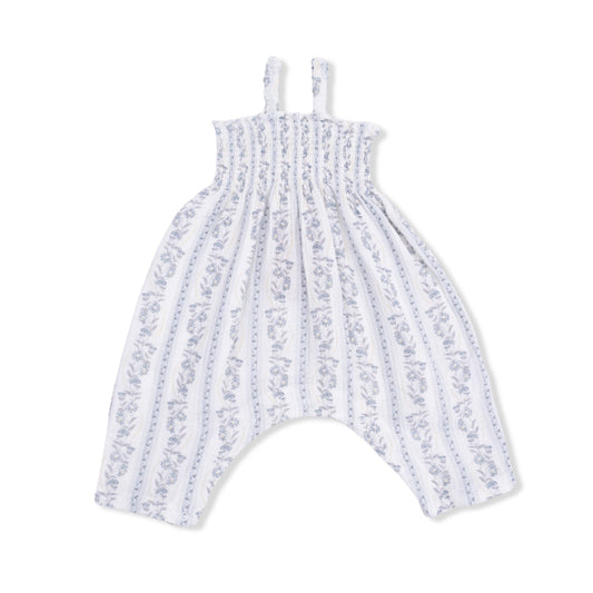 Kimberly Floral Stripe Smocked Romper