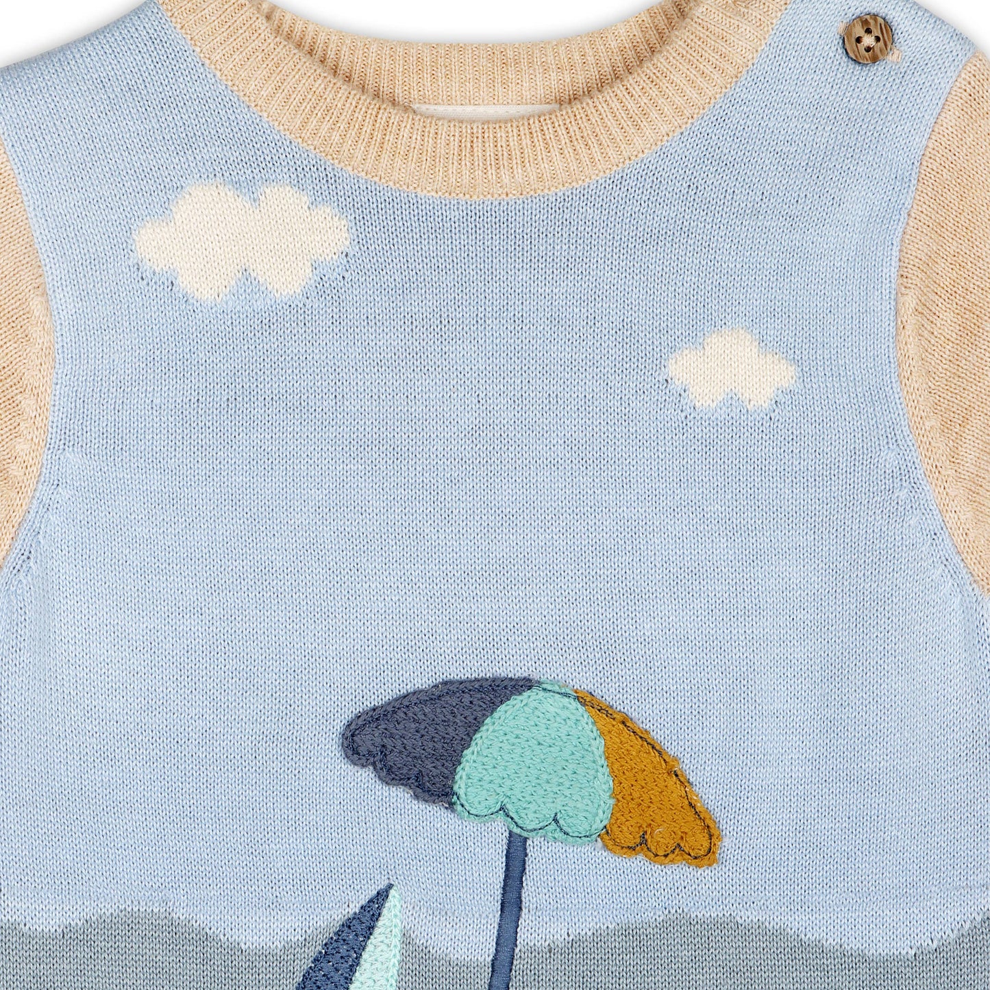 Beach Day Jacquard Knit Baby Romper