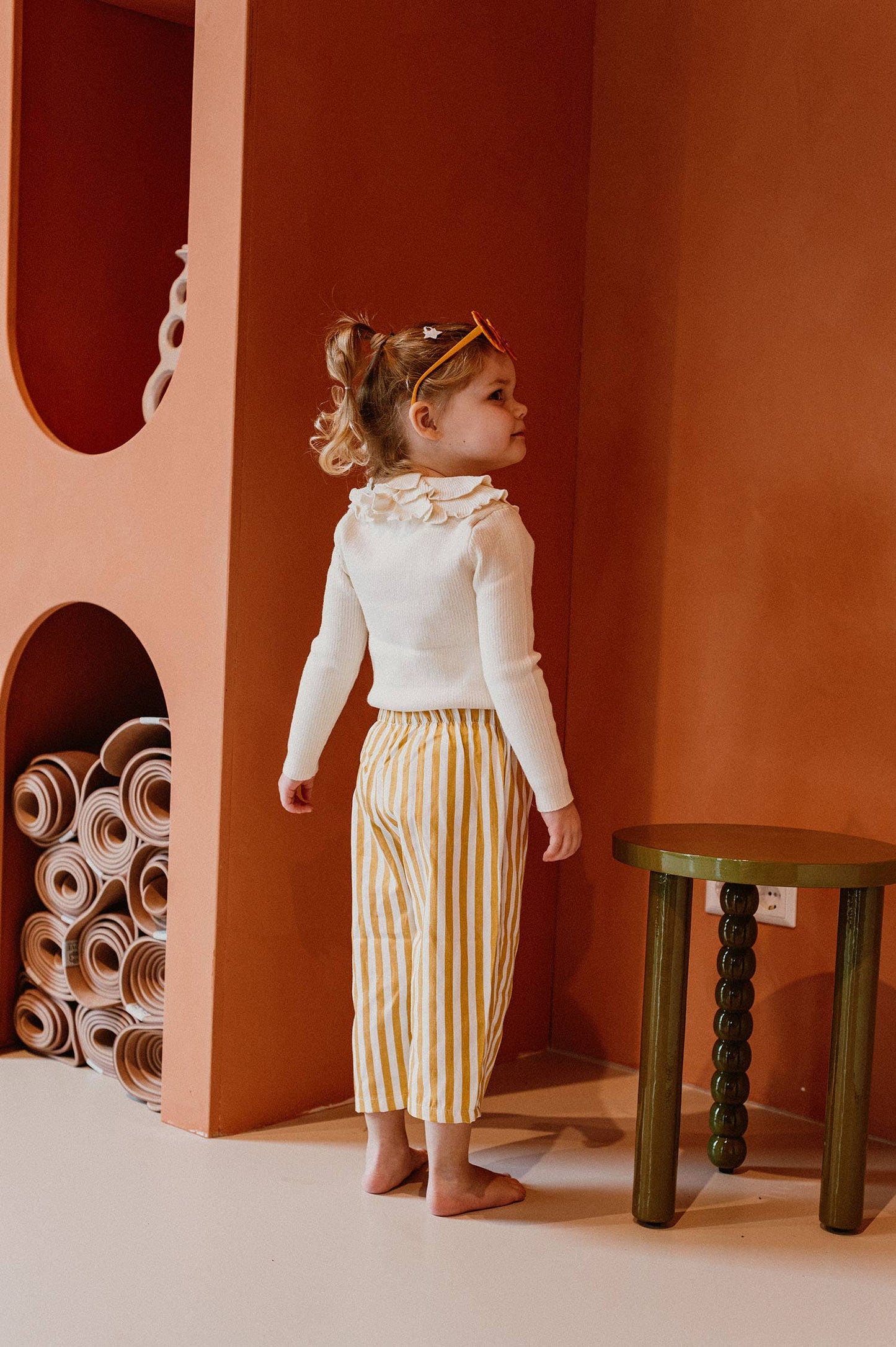 Carter Stripe Pants, Yellow