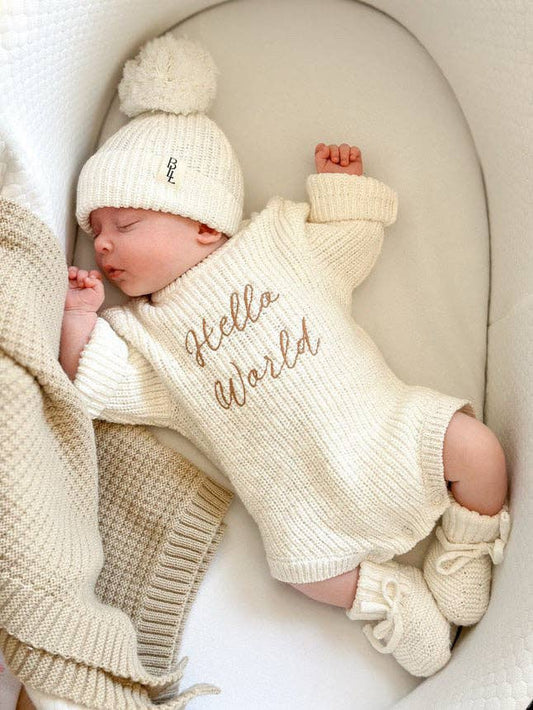 'Hello World' Announcement Romper