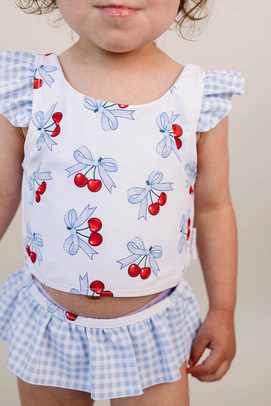Blue Cherry Two Piece Swimsuit