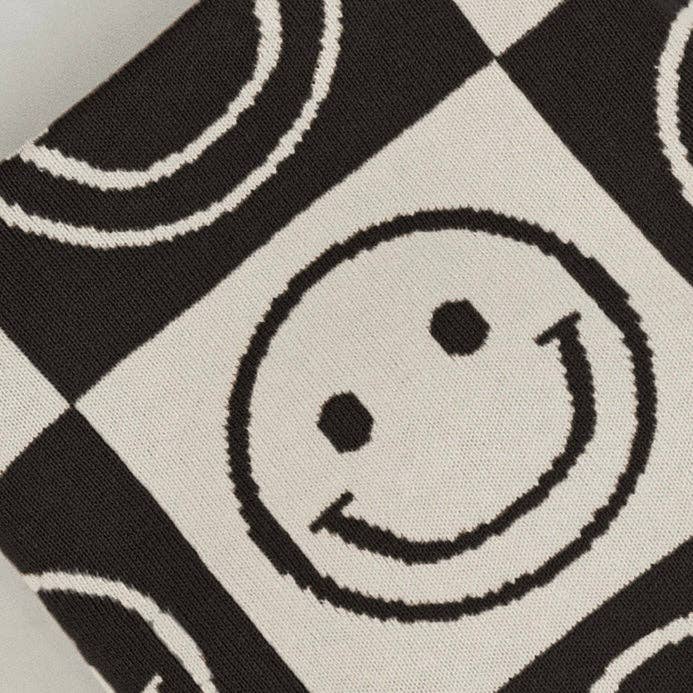 Smiley Knit Blanket: Latte/Coconut Milk