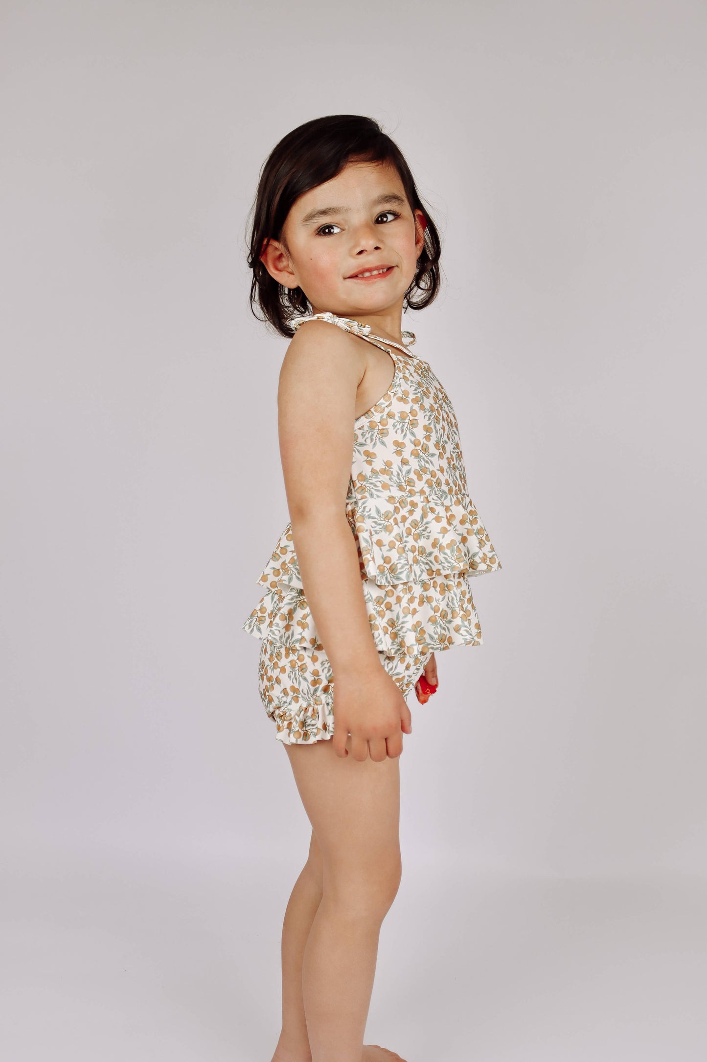 Orange 2 Piece Girls Swimsuit