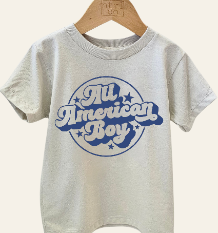 "All American Boy" 4th of July Short Sleeve Graphic Tee