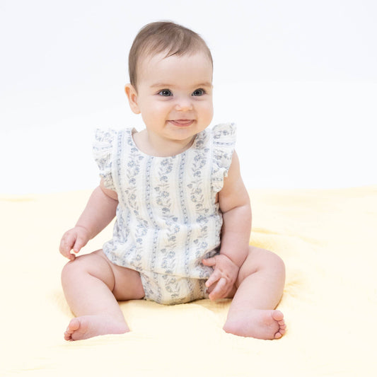 Kimberly Floral Stripe Bubble Romper