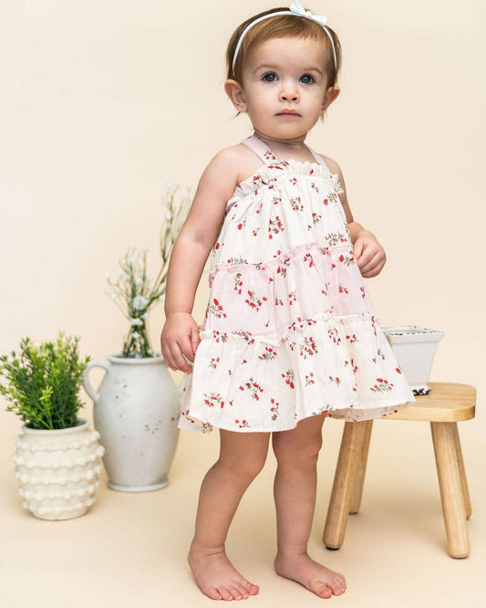 Bijou Tiered Floral Baby Dress + Bloomer