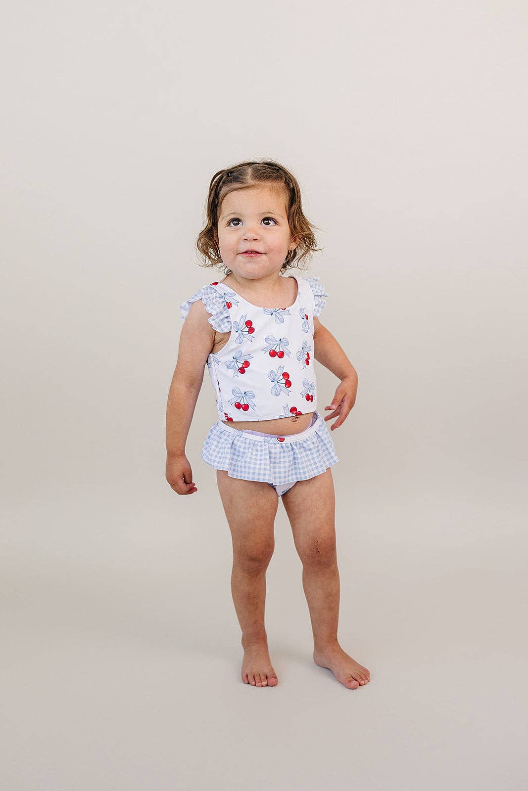 Blue Cherry Two Piece Swimsuit
