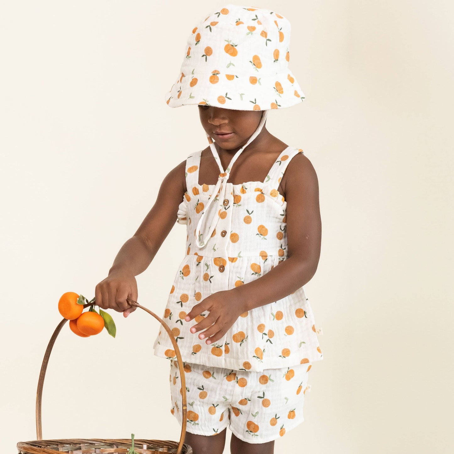 Mandarin Organic Peplum Top & Shorts Set