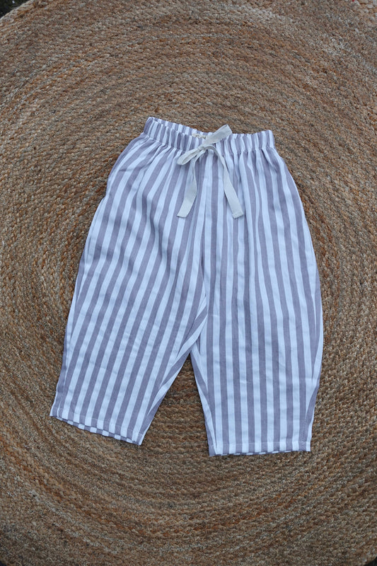 Carter Stripe Pants, Light Grey