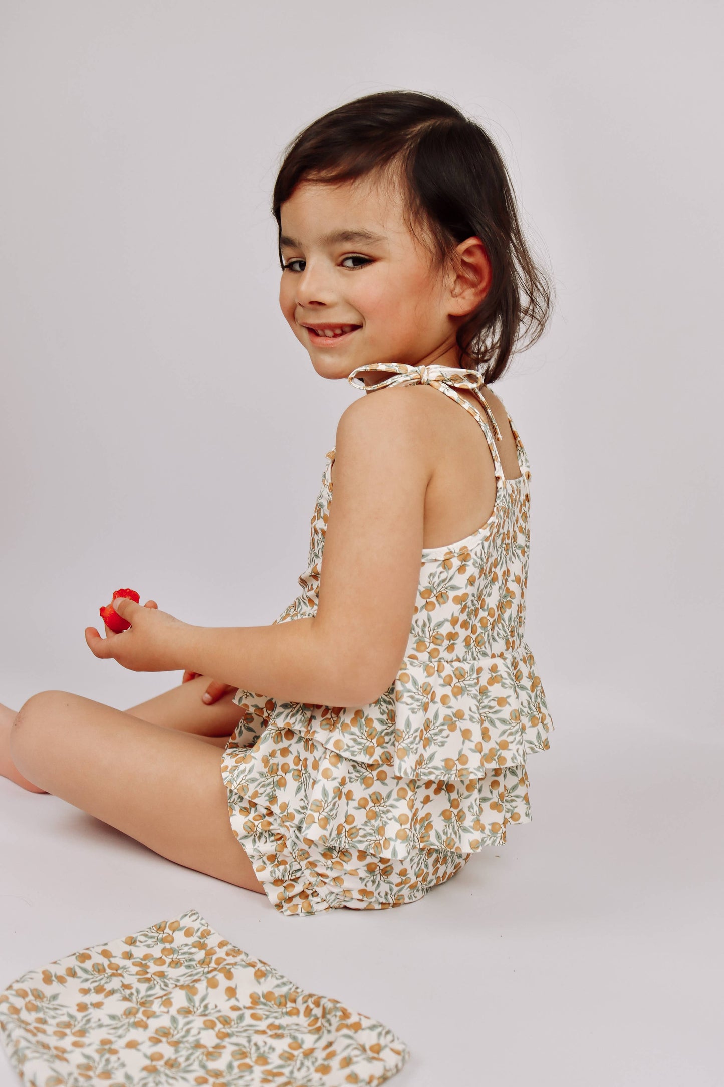 Orange 2 Piece Girls Swimsuit
