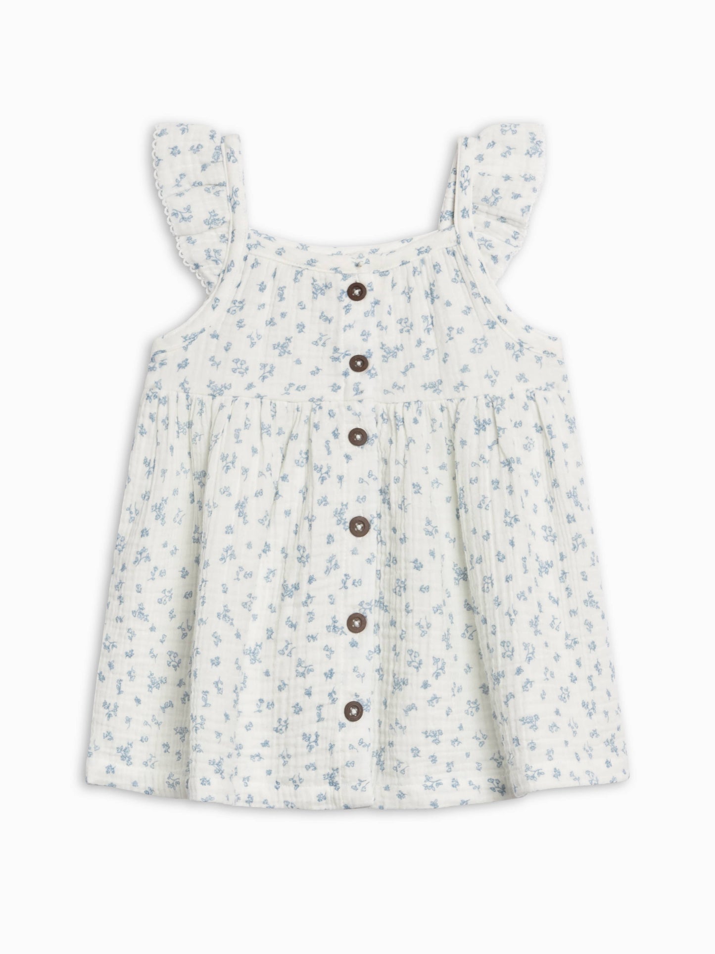 Maisy Muslin Ruffle Strap Dress in Rosebay Floral