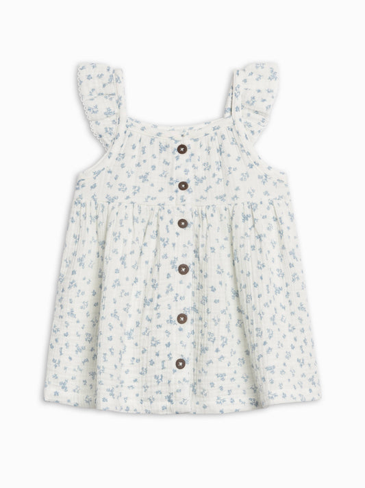 Maisy Muslin Ruffle Strap Dress in Rosebay Floral